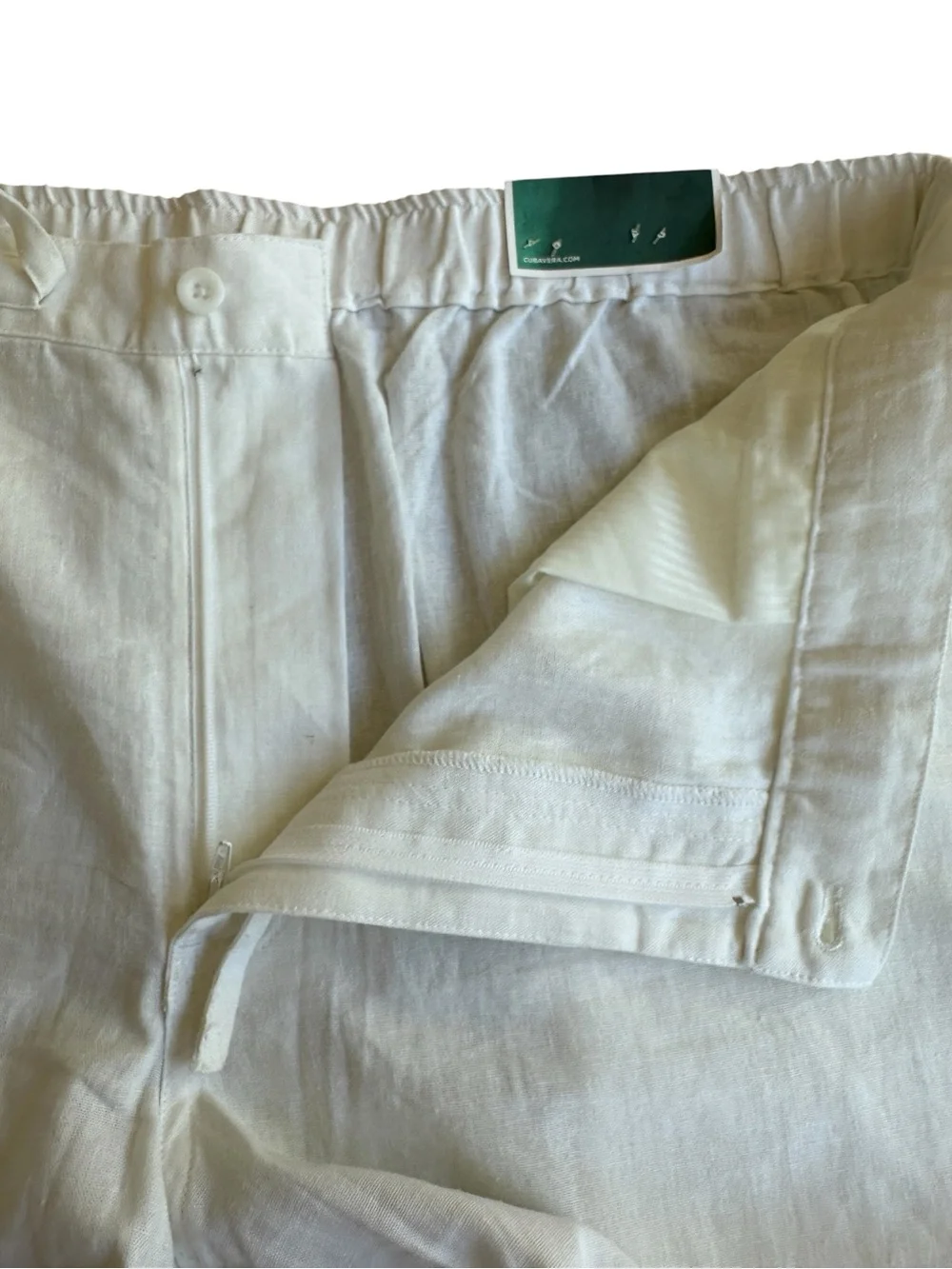 Cubavera Linen Blend White Drawstring Beach Pants XL NWT Relaxed Resort Vacation